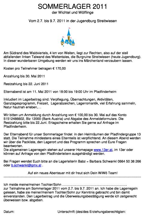 2011 SOLA WIWÖ Ausschreibung