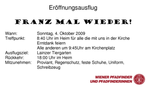 Eröffnungsausflug 2009